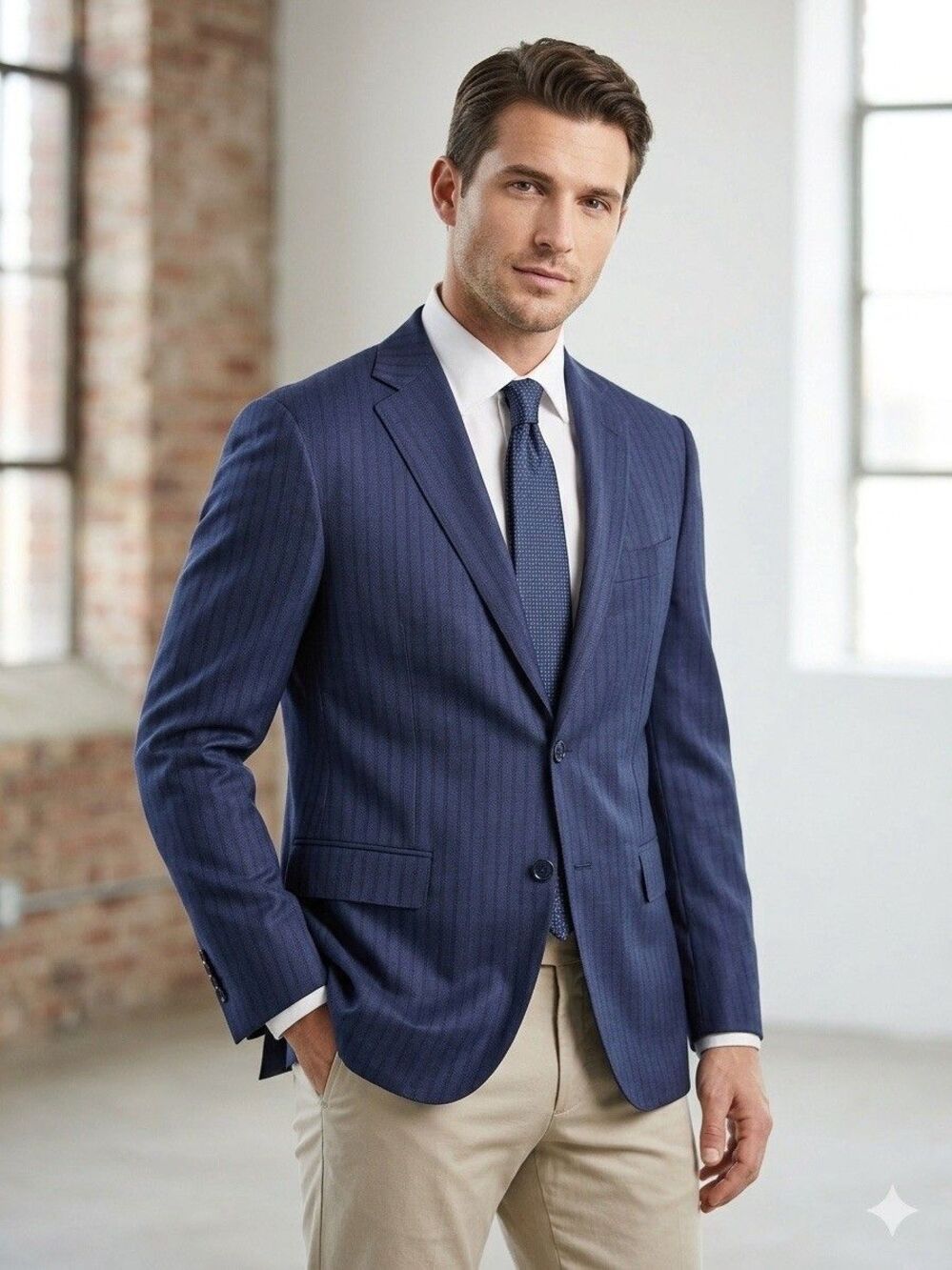 NWOT Canali Italy Blue Pinstripe Wool Sport Coat Blazer Jacket Mens 38R Slim